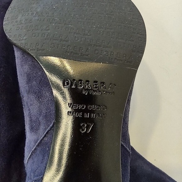 Dibrera by Paolo Zanoni Purple Suede Stiletto Mid-Calf Boot Sz 37 - Picture 6 of 8